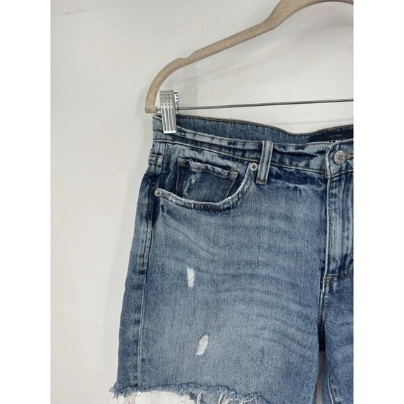 Lucky Brand The Boyfriend Denim Shorts Women 6/28 Blue Wash Distressed Preppy - Picture 11 of 11
